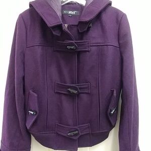 White Rivet Womens Coat Purple Wool Blend Sz. PL